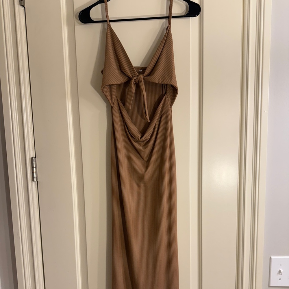 Brown Summer Midi Dress